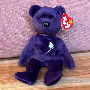 Ty Beanie Baby Princess Bear Purple Diana Memorial 1997 With Tag